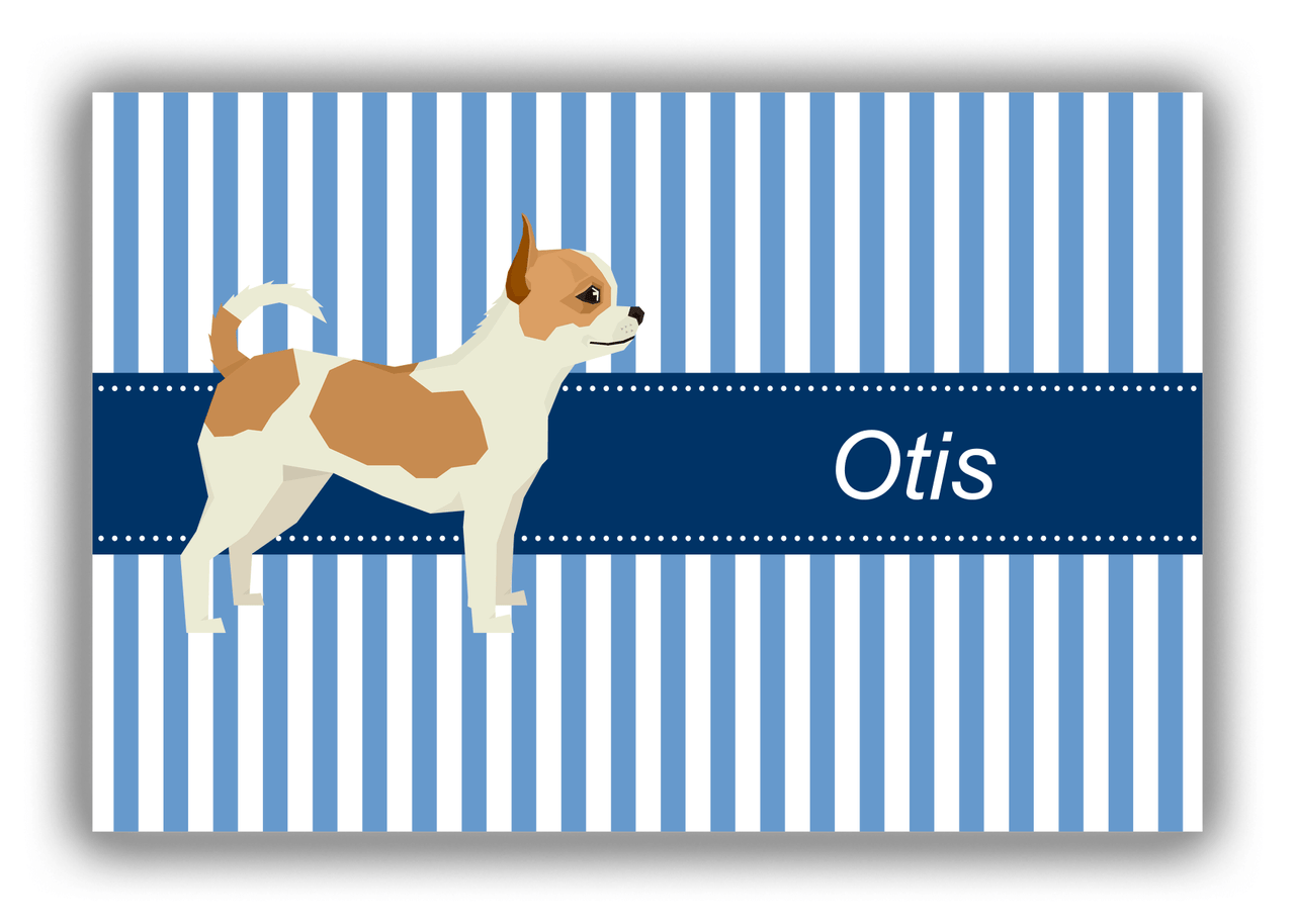 Personalized Dogs Canvas Wrap & Photo Print X - Blue Background - Chihuahua - Front View