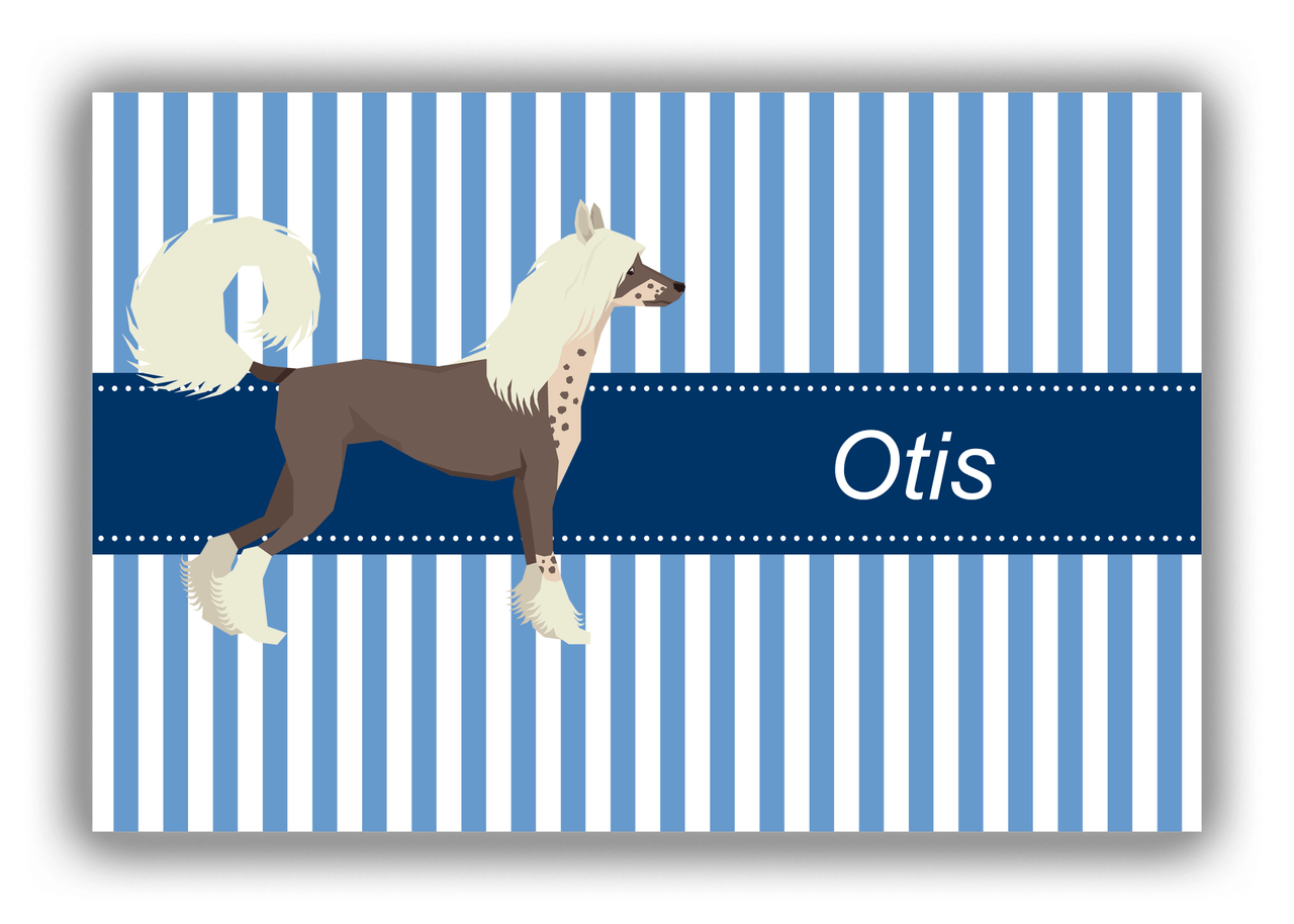 Personalized Dogs Canvas Wrap & Photo Print X - Blue Background - Chinese Crested Dog - Front View