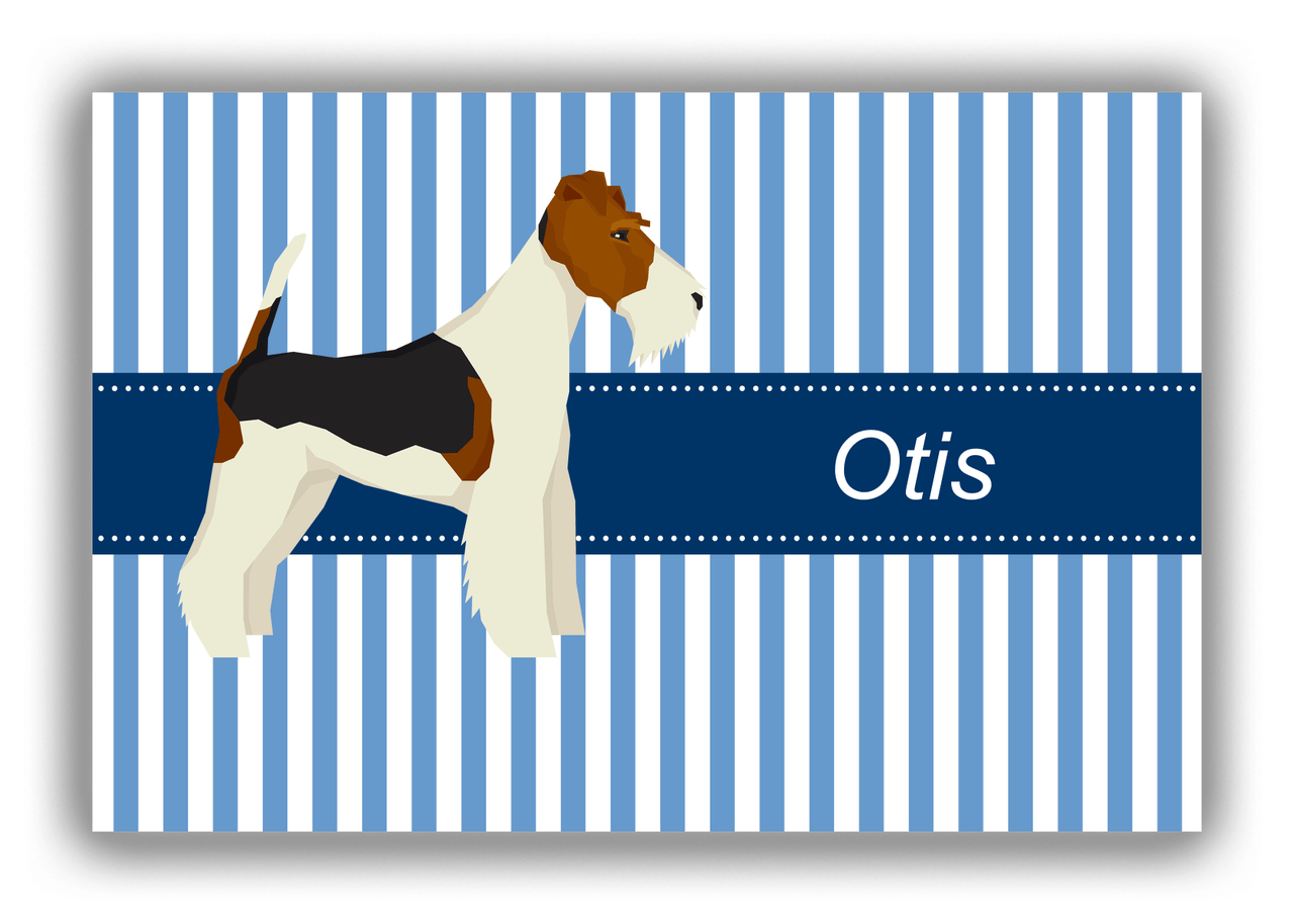 Personalized Dogs Canvas Wrap & Photo Print X - Blue Background - Fox Terrier - Front View