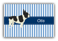 Thumbnail for Personalized Dogs Canvas Wrap & Photo Print X - Blue Background - French Bulldog - Front View