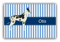 Thumbnail for Personalized Dogs Canvas Wrap & Photo Print X - Blue Background - Great Dane - Front View