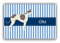 Thumbnail for Personalized Dogs Canvas Wrap & Photo Print X - Blue Background - Greyhound - Front View