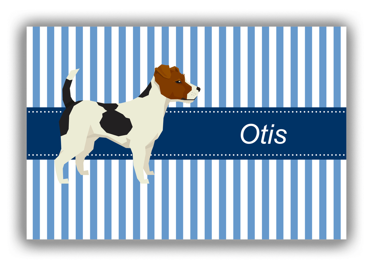 Personalized Dogs Canvas Wrap & Photo Print X - Blue Background - Jack Russell Terrier - Front View