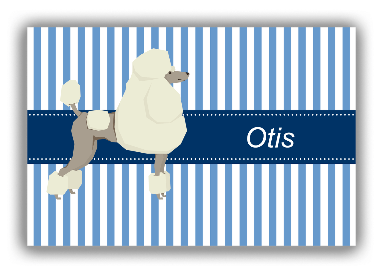 Personalized Dogs Canvas Wrap & Photo Print X - Blue Background - Poodle - Front View