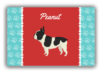 Thumbnail for Personalized Dogs Canvas Wrap & Photo Print XI - Red Background - French Bulldog - Front View