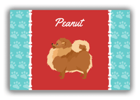 Thumbnail for Personalized Dogs Canvas Wrap & Photo Print XI - Red Background - Pomeranian - Front View