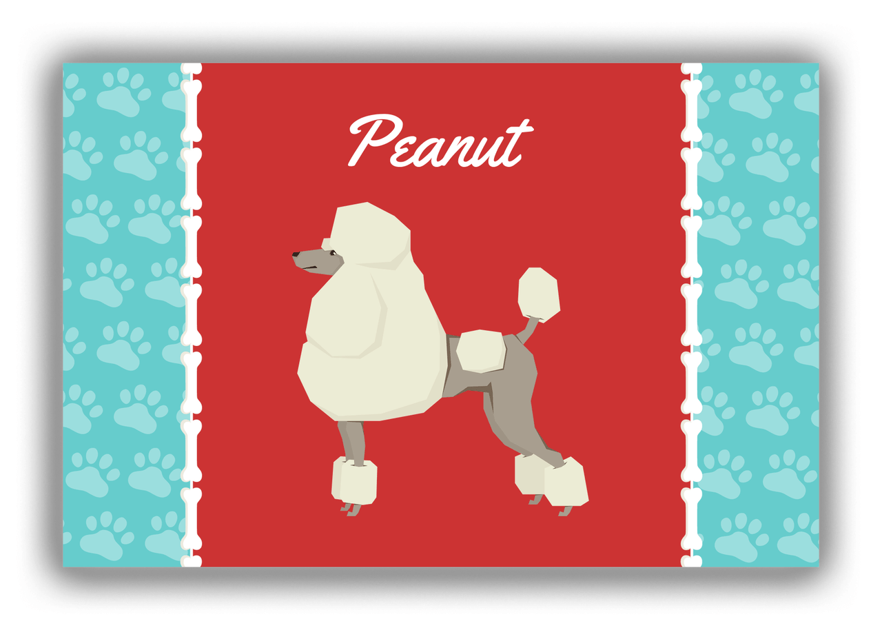 Personalized Dogs Canvas Wrap & Photo Print XI - Red Background - Poodle - Front View