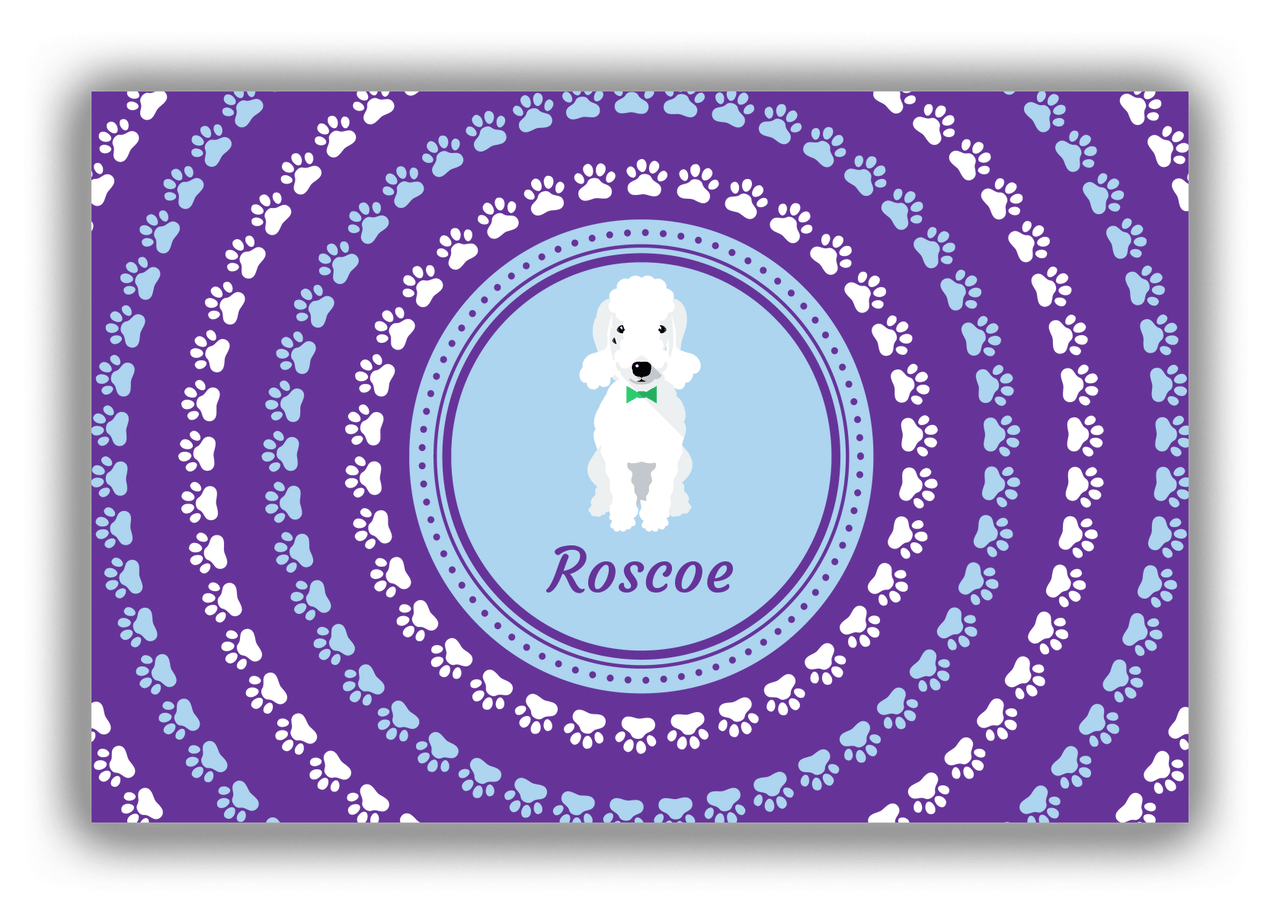 Personalized Dogs Canvas Wrap & Photo Print XII - Purple Background - Bedlington Terrier - Front View