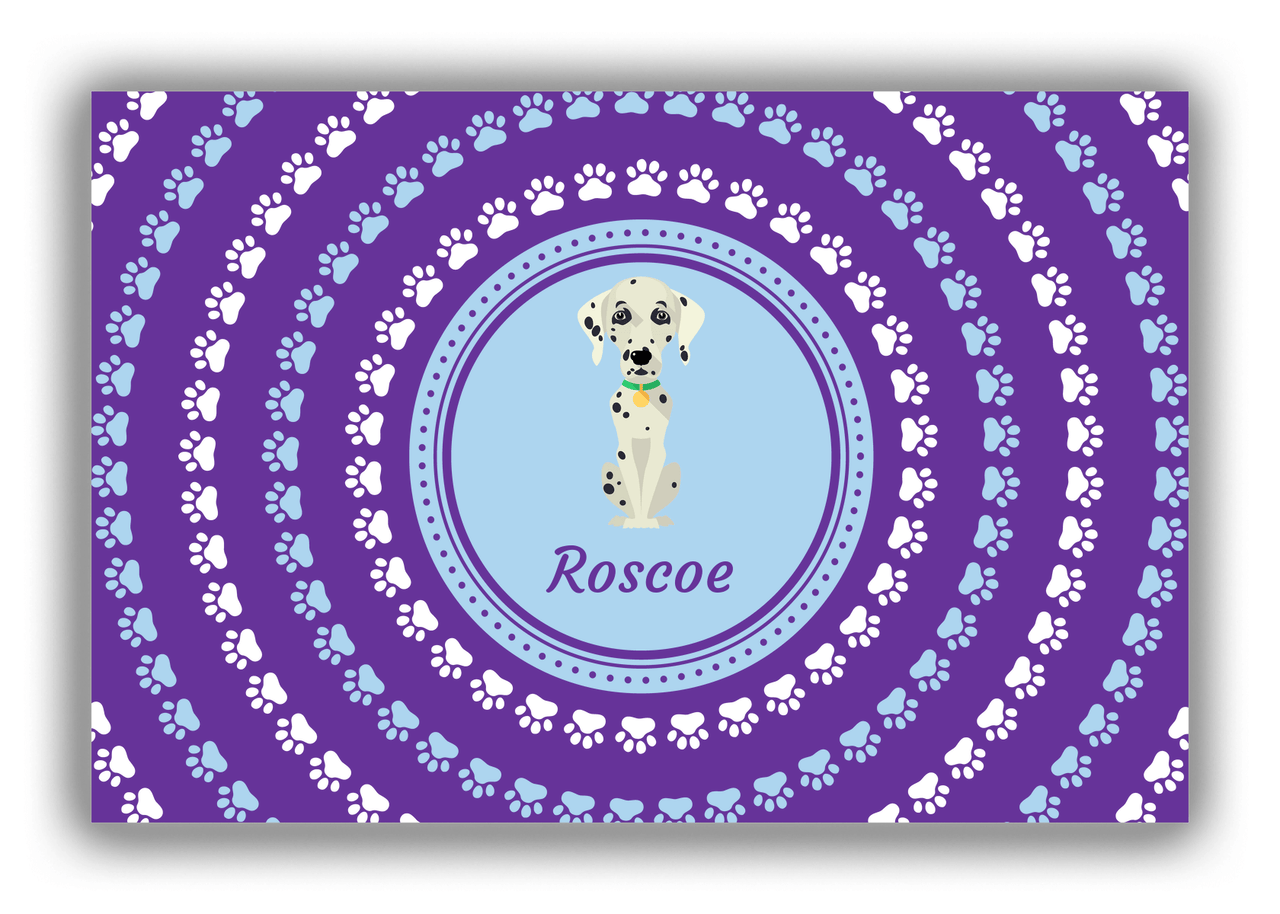 Personalized Dogs Canvas Wrap & Photo Print XII - Purple Background - Dalmatian - Front View