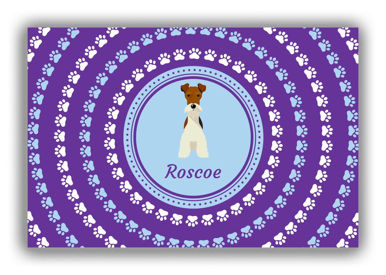 Personalized Dogs Canvas Wrap & Photo Print XII - Purple Background - Fox Terrier - Front View