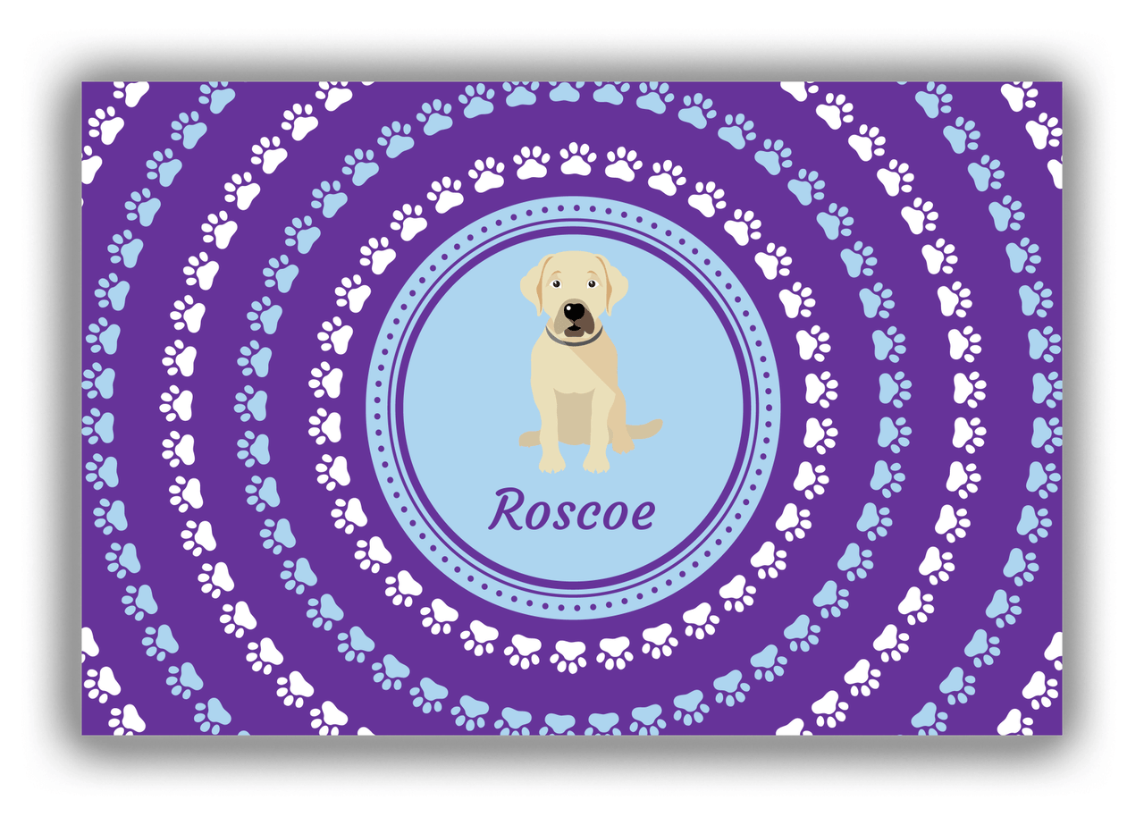 Personalized Dogs Canvas Wrap & Photo Print XII - Purple Background - Labrador Retriever - Front View
