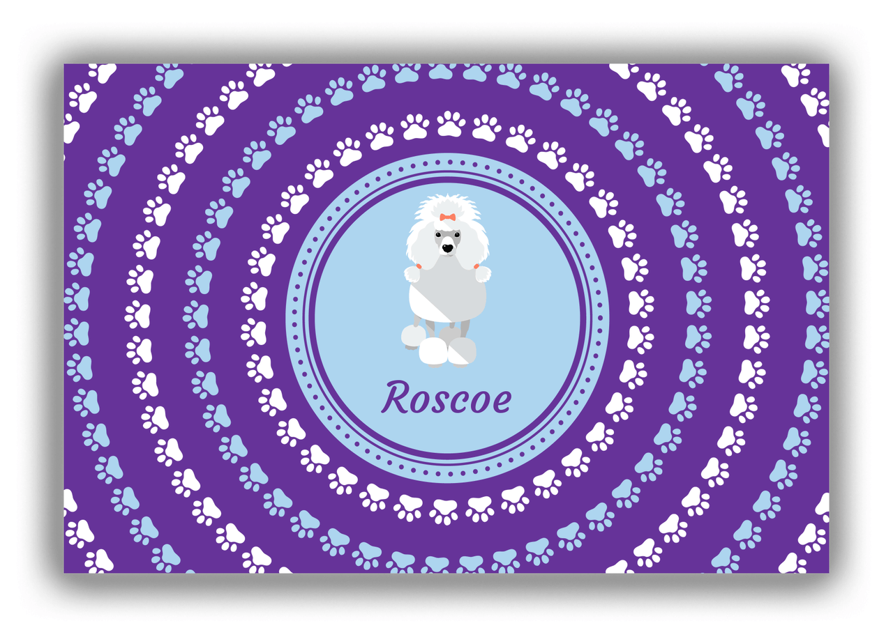 Personalized Dogs Canvas Wrap & Photo Print XII - Purple Background - Poodle - Front View
