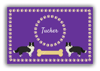 Thumbnail for Personalized Dogs Canvas Wrap & Photo Print XIV - Purple Background - Border Collie - Front View
