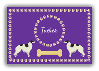 Thumbnail for Personalized Dogs Canvas Wrap & Photo Print XIV - Purple Background - Borzoi - Front View