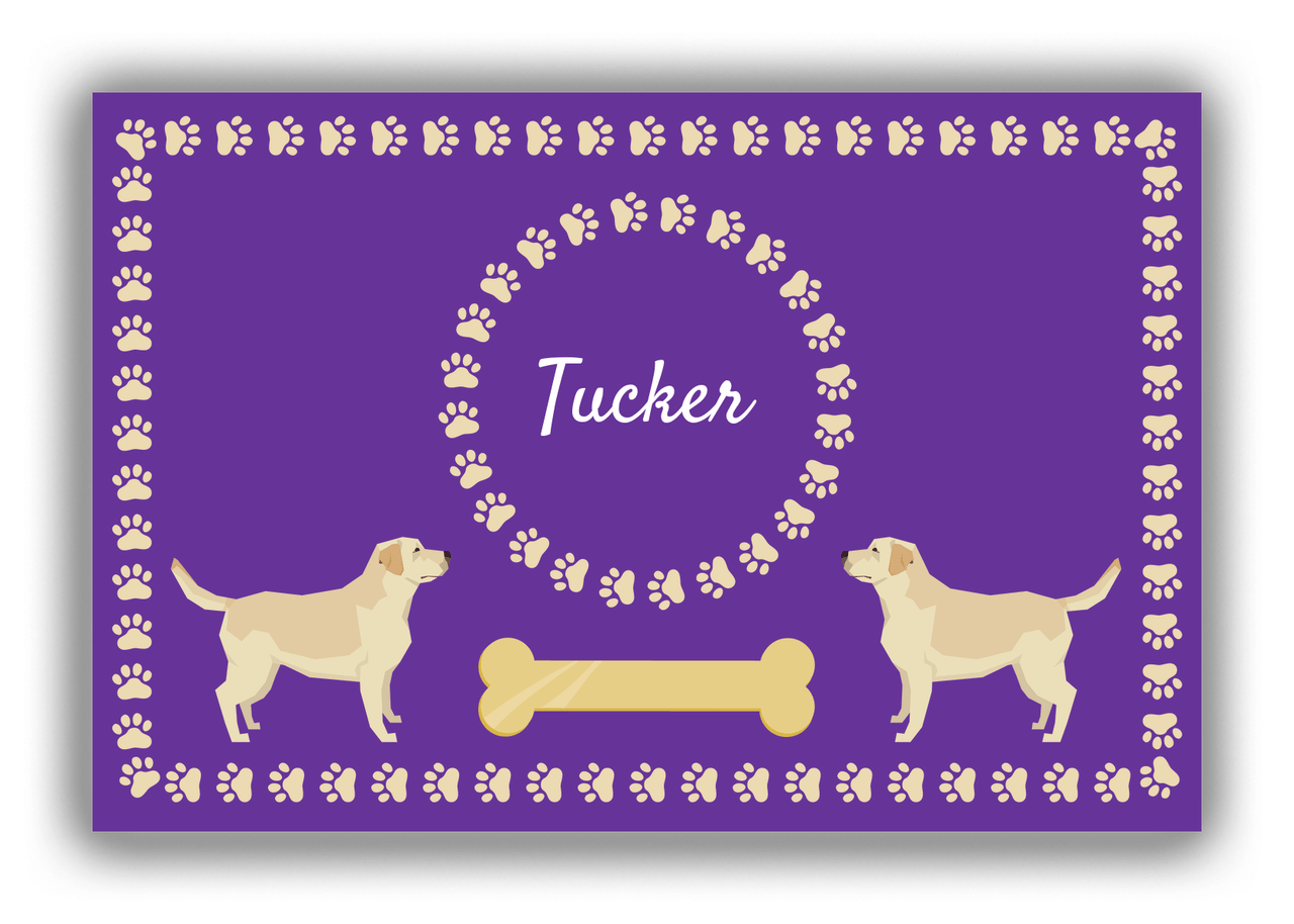 Personalized Dogs Canvas Wrap & Photo Print XIV - Purple Background - Labrador Retriever - Front View