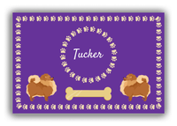 Thumbnail for Personalized Dogs Canvas Wrap & Photo Print XIV - Purple Background - Pomeranian - Front View