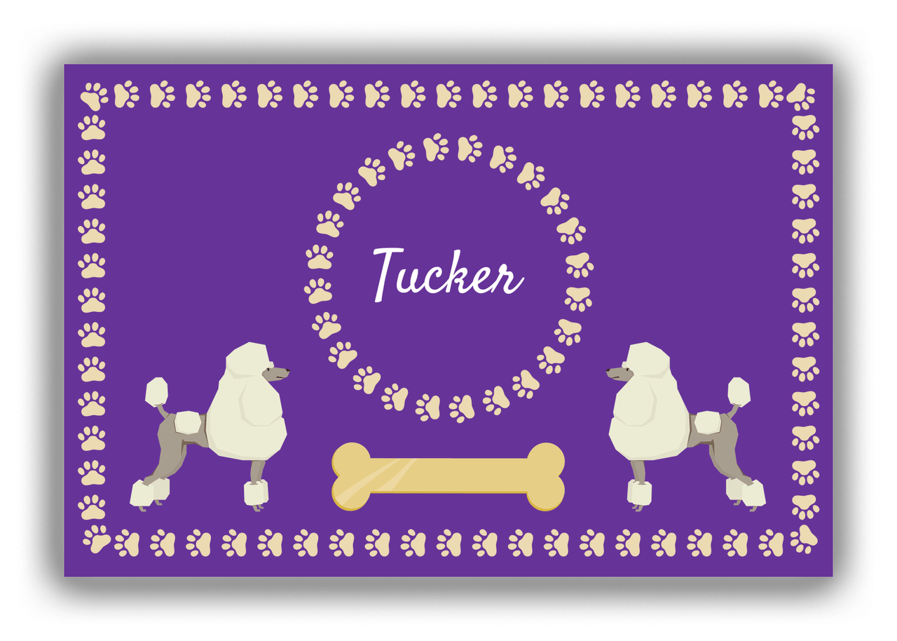 Personalized Dogs Canvas Wrap & Photo Print XIV - Purple Background - Poodle - Front View