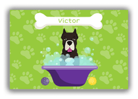 Thumbnail for Personalized Dogs Canvas Wrap & Photo Print XV - Green Background - American Staffordshire Terrier - Front View