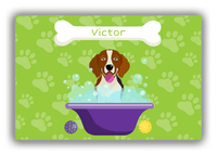 Thumbnail for Personalized Dogs Canvas Wrap & Photo Print XV - Green Background - Beagle - Front View