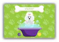 Thumbnail for Personalized Dogs Canvas Wrap & Photo Print XV - Green Background - Poodle - Front View