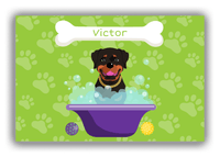 Thumbnail for Personalized Dogs Canvas Wrap & Photo Print XV - Green Background - Rottweiler - Front View