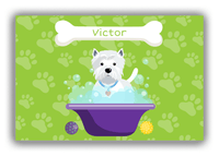 Thumbnail for Personalized Dogs Canvas Wrap & Photo Print XV - Green Background - Westie - Front View