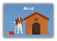 Thumbnail for Personalized Dogs Canvas Wrap & Photo Print XVI - Blue Background - Beagle - Front View
