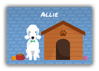 Thumbnail for Personalized Dogs Canvas Wrap & Photo Print XVI - Blue Background - Bedlington Terrier - Front View