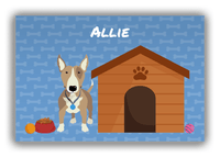Thumbnail for Personalized Dogs Canvas Wrap & Photo Print XVI - Blue Background - Bull Terrier - Front View