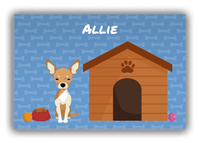 Thumbnail for Personalized Dogs Canvas Wrap & Photo Print XVI - Blue Background - Chihuahua - Front View