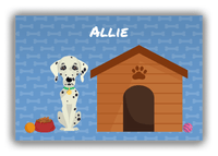Thumbnail for Personalized Dogs Canvas Wrap & Photo Print XVI - Blue Background - Dalmatian - Front View