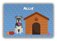 Thumbnail for Personalized Dogs Canvas Wrap & Photo Print XVI - Blue Background - Schnauzer - Front View