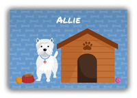 Thumbnail for Personalized Dogs Canvas Wrap & Photo Print XVI - Blue Background - Westie - Front View