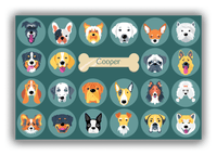 Thumbnail for Personalized Dogs Canvas Wrap & Photo Print XVIII - Bubble Dogs - Teal Background - Front View