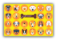 Thumbnail for Personalized Dogs Canvas Wrap & Photo Print XVIII - Bubble Dogs - Yellow Background - Front View