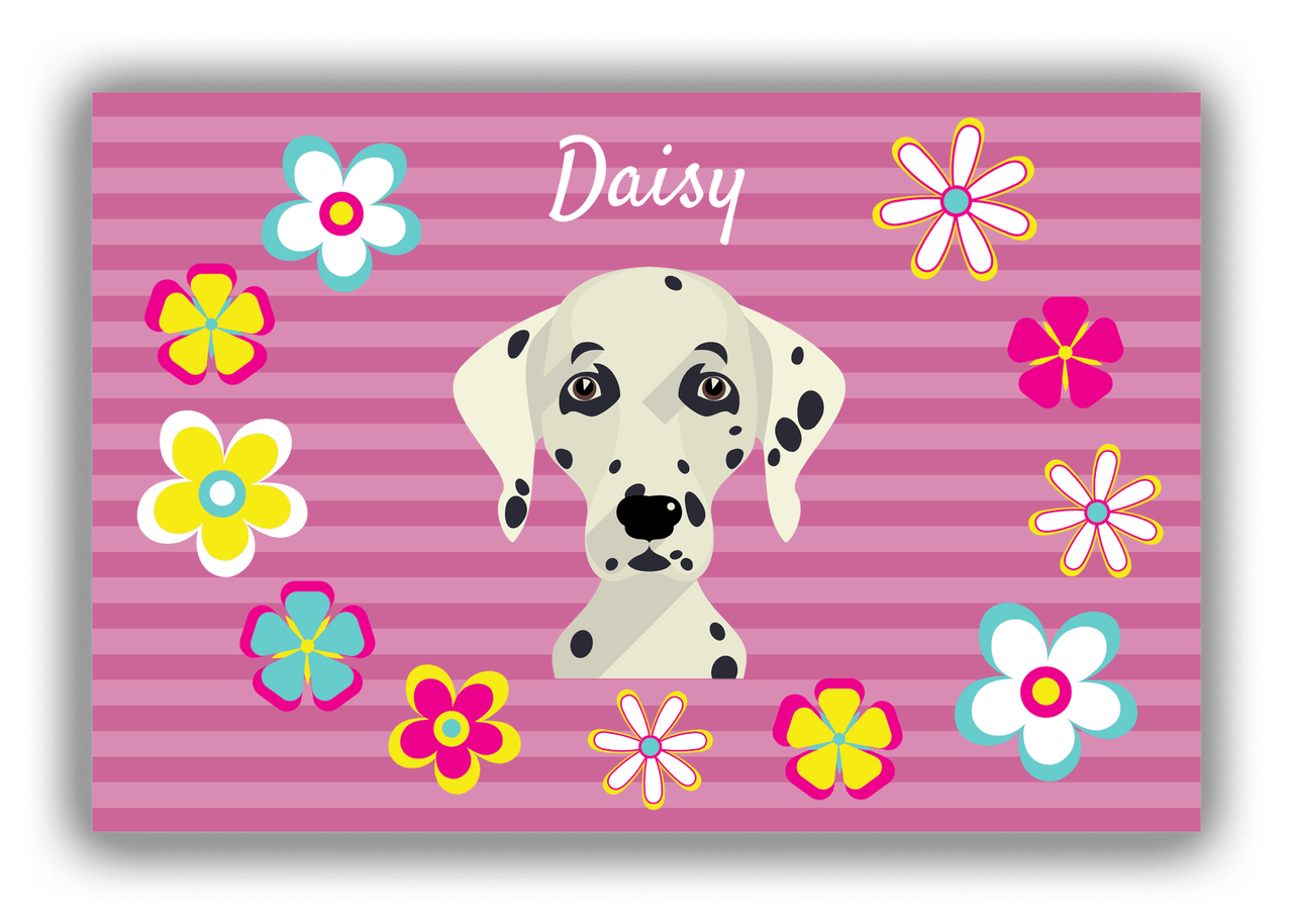 Personalized Dogs Canvas Wrap & Photo Print XIX - Pink Background - Dalmatian - Front View