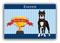 Thumbnail for Personalized Dogs Canvas Wrap & Photo Print XX - Blue Background - American Staffordshire Terrier - Front View