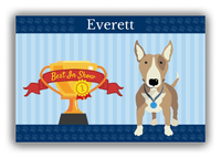 Thumbnail for Personalized Dogs Canvas Wrap & Photo Print XX - Blue Background - Bull Terrier - Front View