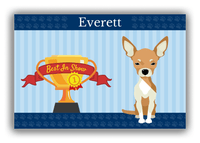 Thumbnail for Personalized Dogs Canvas Wrap & Photo Print XX - Blue Background - Chihuahua - Front View