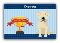 Thumbnail for Personalized Dogs Canvas Wrap & Photo Print XX - Blue Background - Labrador - Front View