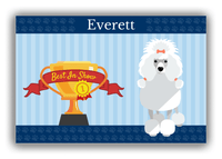Thumbnail for Personalized Dogs Canvas Wrap & Photo Print XX - Blue Background - Poodle - Front View