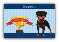 Thumbnail for Personalized Dogs Canvas Wrap & Photo Print XX - Blue Background - Rottweiler - Front View