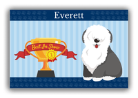 Thumbnail for Personalized Dogs Canvas Wrap & Photo Print XX - Blue Background - Sheep Dog - Front View