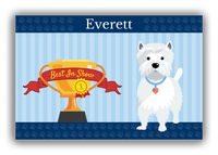 Thumbnail for Personalized Dogs Canvas Wrap & Photo Print XX - Blue Background - Westie - Front View