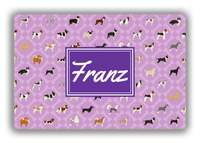Thumbnail for Personalized Dogs Canvas Wrap & Photo Print XXI - Purple Background - Rectangle Nameplate - Front View