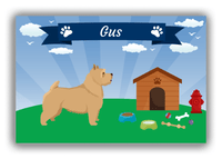 Thumbnail for Personalized Dogs Canvas Wrap & Photo Print XXII - Blue Background - Norwich Terrier - Front View