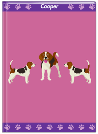 Thumbnail for Personalized Dogs Journal III - Purple Background - Beagle - Front View