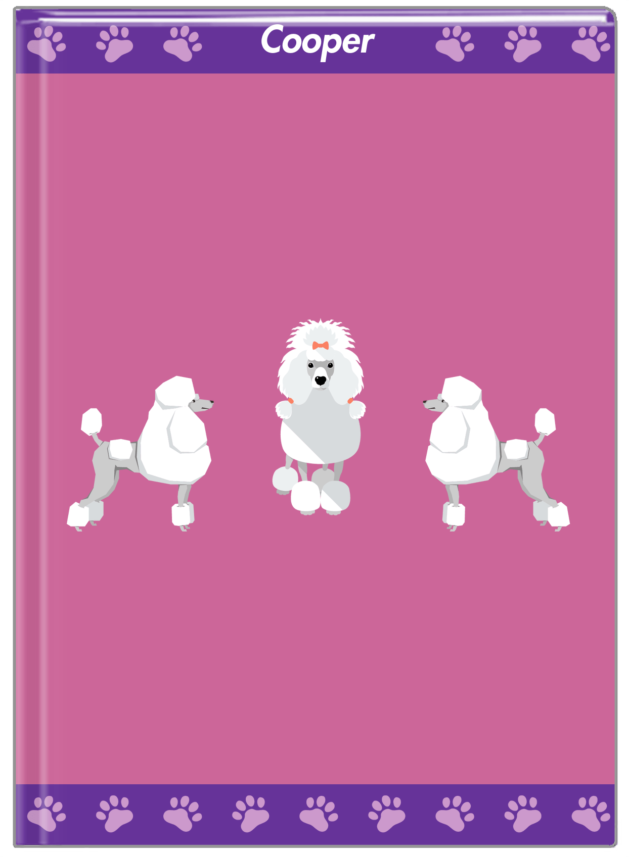 Personalized Dogs Journal III - Purple Background - Poodle - Front View