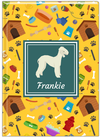 Thumbnail for Personalized Dogs Journal VI - Yellow Background - Bedlington Terrier - Front View