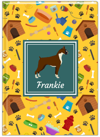 Thumbnail for Personalized Dogs Journal VI - Yellow Background - Boxer - Front View